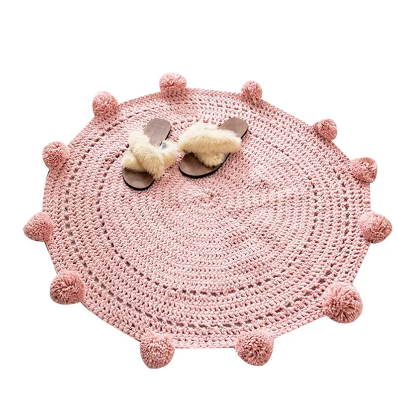 Pompom Hand Knitted Carpet