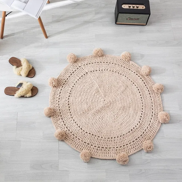 Pompom Hand Knitted Carpet