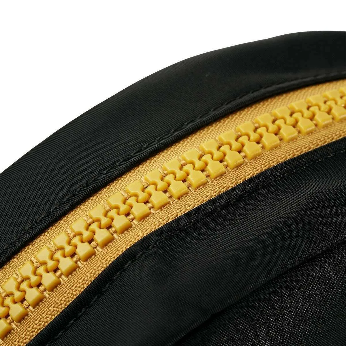 Roka Paddington B Small All Black Recycled Nylon Crossbody Bag - Black/Corn Yellow