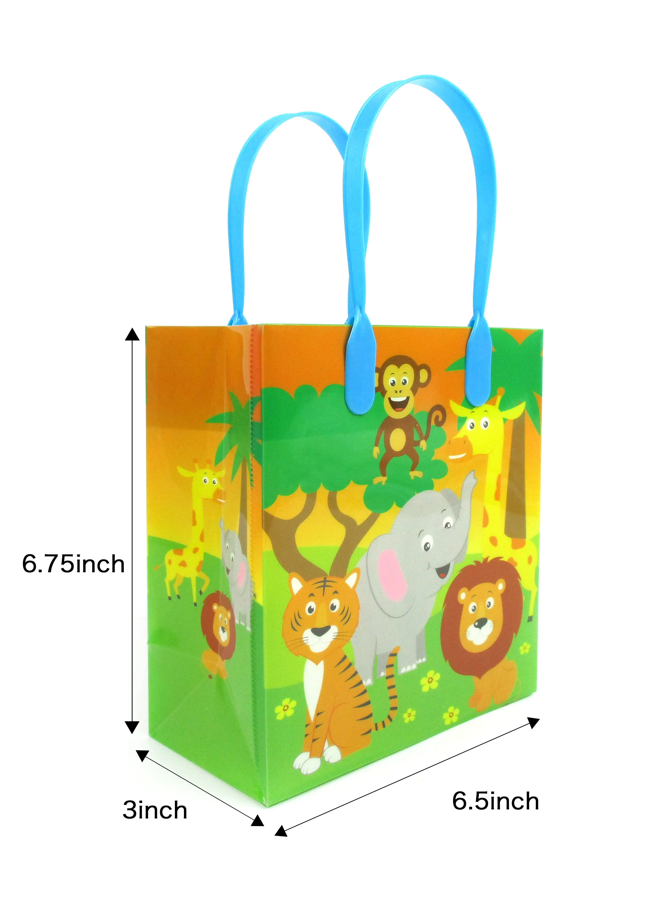 Safari Jungle Animals Party Favor Bags Treat Bags - Set of 6 or 12