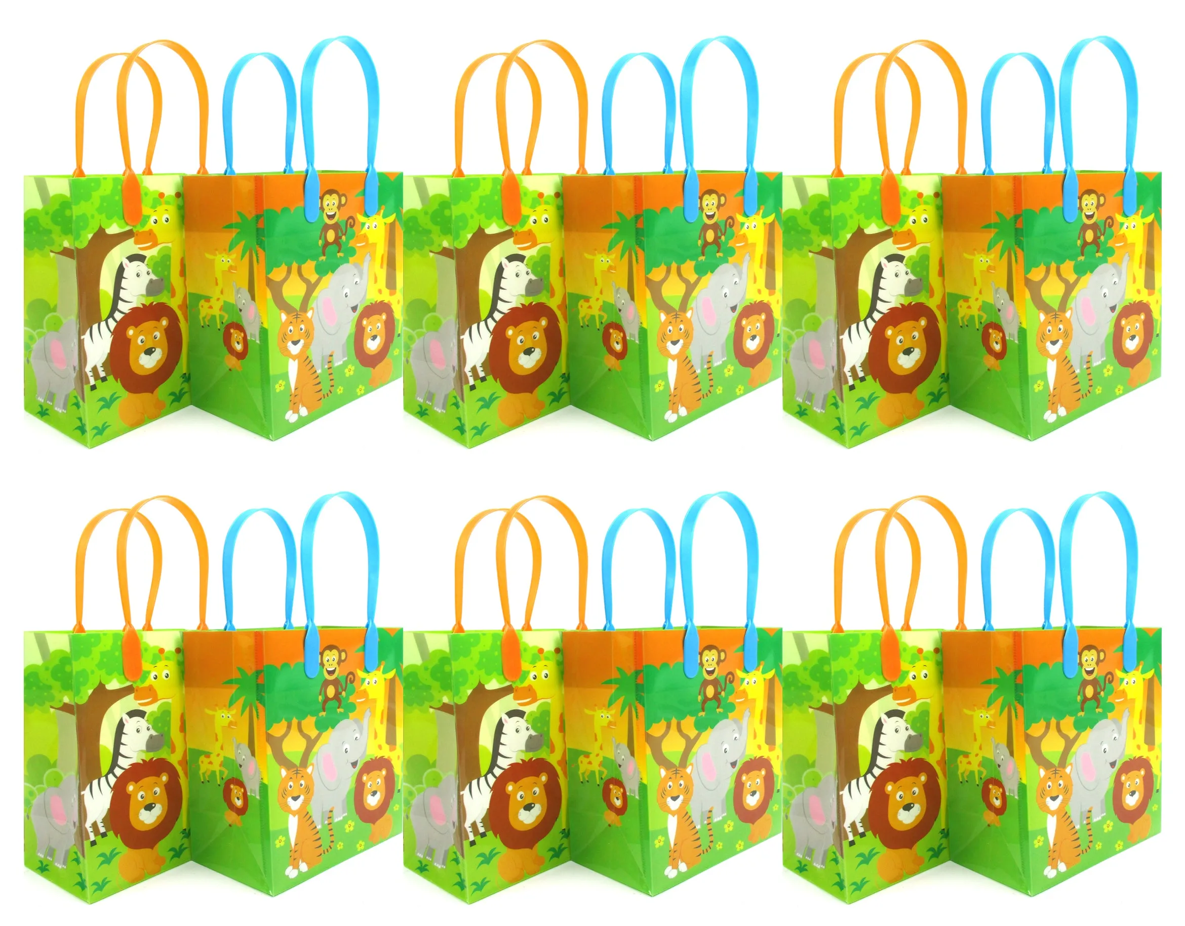 Safari Jungle Animals Party Favor Bags Treat Bags - Set of 6 or 12