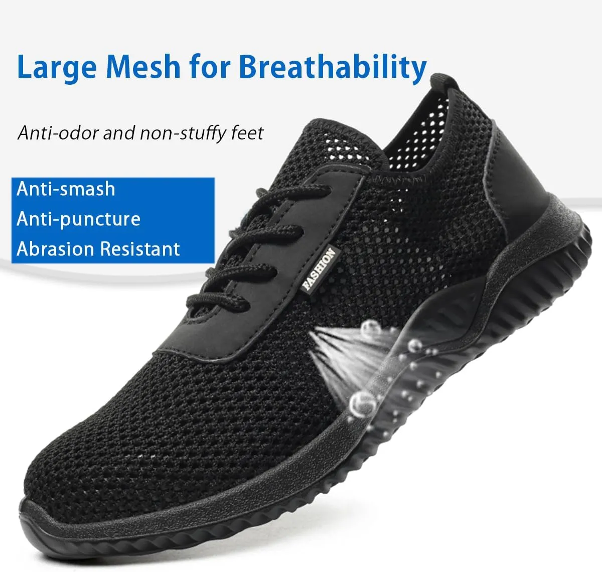 Safety Shoes Men Women Steel Toe Cap Work Shoes Lightweight Breathable Industrial Non Slip Shoes Black