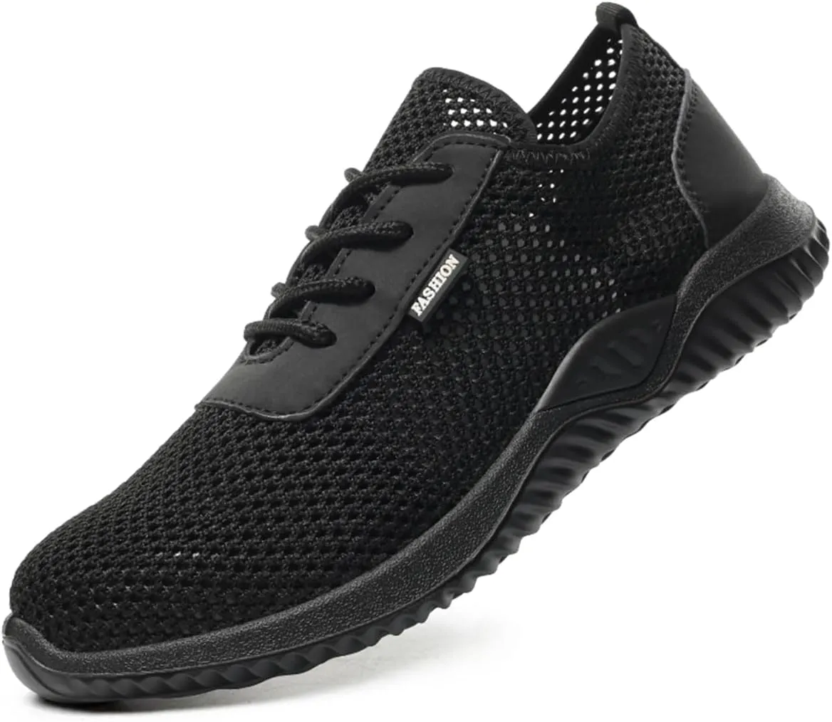 Safety Shoes Men Women Steel Toe Cap Work Shoes Lightweight Breathable Industrial Non Slip Shoes Black