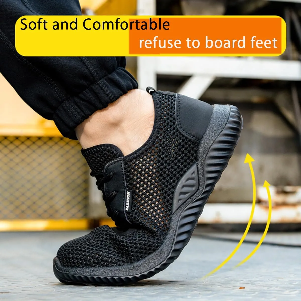 Safety Shoes Men Women Steel Toe Cap Work Shoes Lightweight Breathable Industrial Non Slip Shoes Black