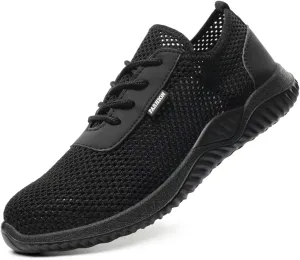 Safety Shoes Men Women Steel Toe Cap Work Shoes Lightweight Breathable Industrial Non Slip Shoes Black