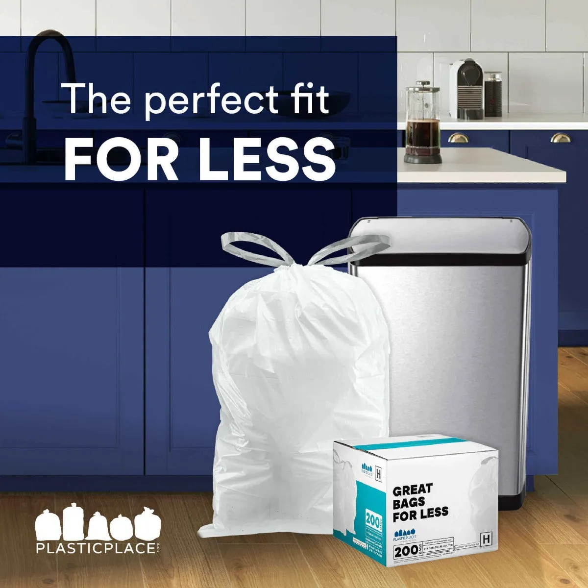 Simplehuman®* Compatible Trash Bags - Code N - 12-13 Gallon - 50/Case