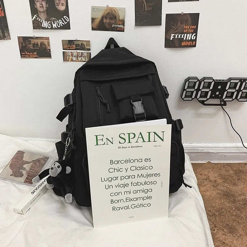 Sohiwoo Edgy Black Waterproof Backpack
