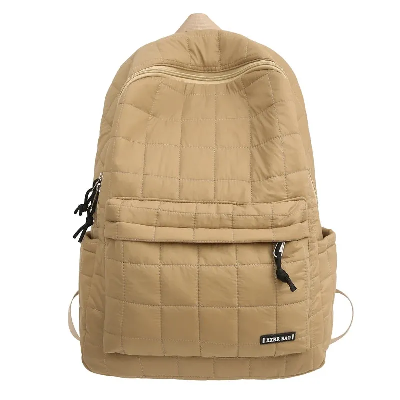 Sohiwoo New Girls Solid Color Fashion School Bag College Large Women Backpack Trendy Travel Lady Laptop Men Male Backpack New Female Bag