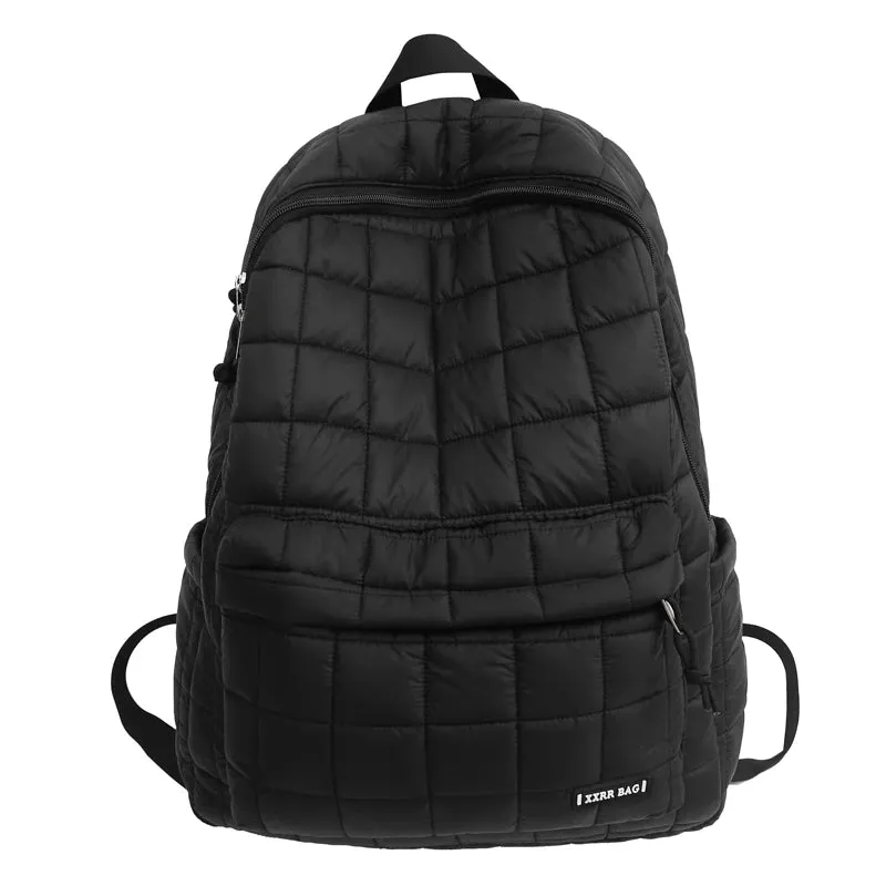 Sohiwoo New Girls Solid Color Fashion School Bag College Large Women Backpack Trendy Travel Lady Laptop Men Male Backpack New Female Bag
