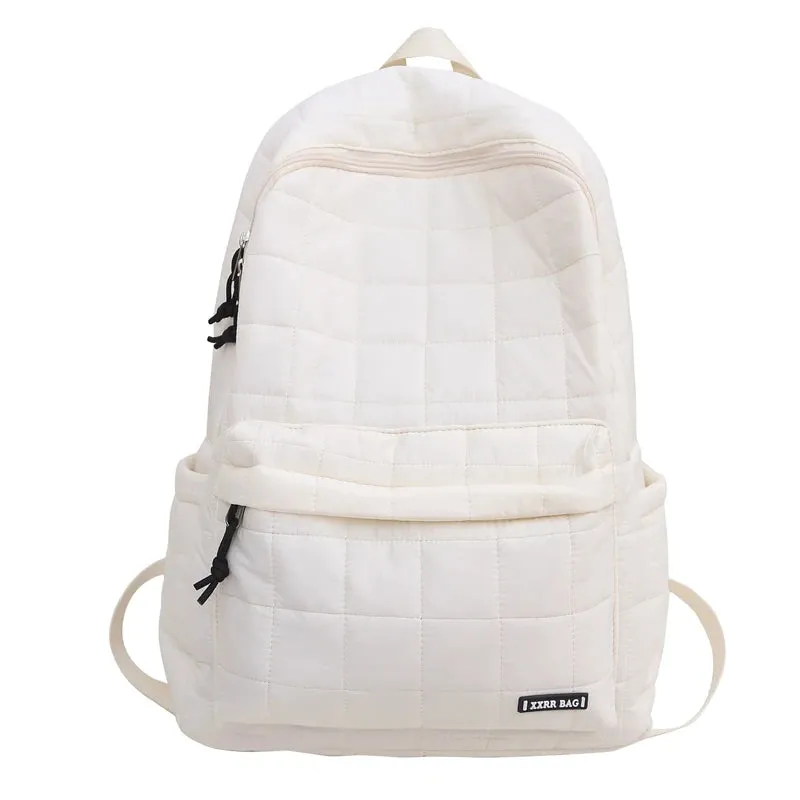 Sohiwoo New Girls Solid Color Fashion School Bag College Large Women Backpack Trendy Travel Lady Laptop Men Male Backpack New Female Bag