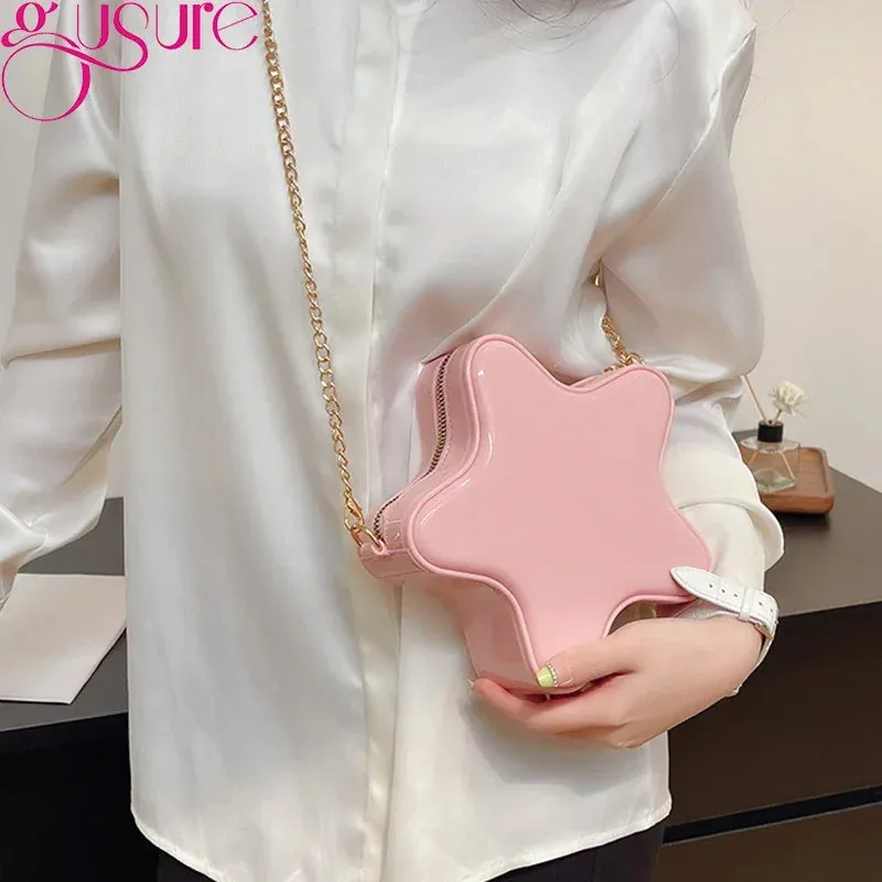 Sohiwoo  Women Mini Crossbody Simple Trendy Handbags Chain Small Bag PVC For Women Jelly Fashion Bag Brand Shoulder Start Luxury