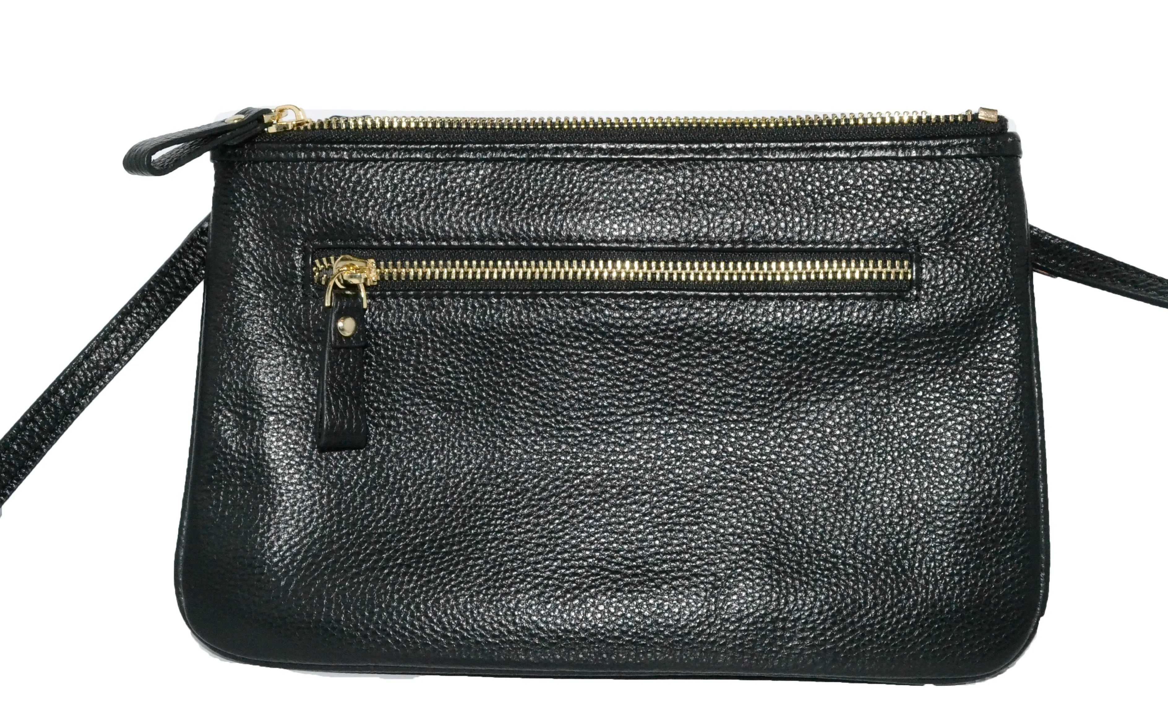 ST KILDA - Addison Road Black Genuine Leather Crossbody with black calf hair