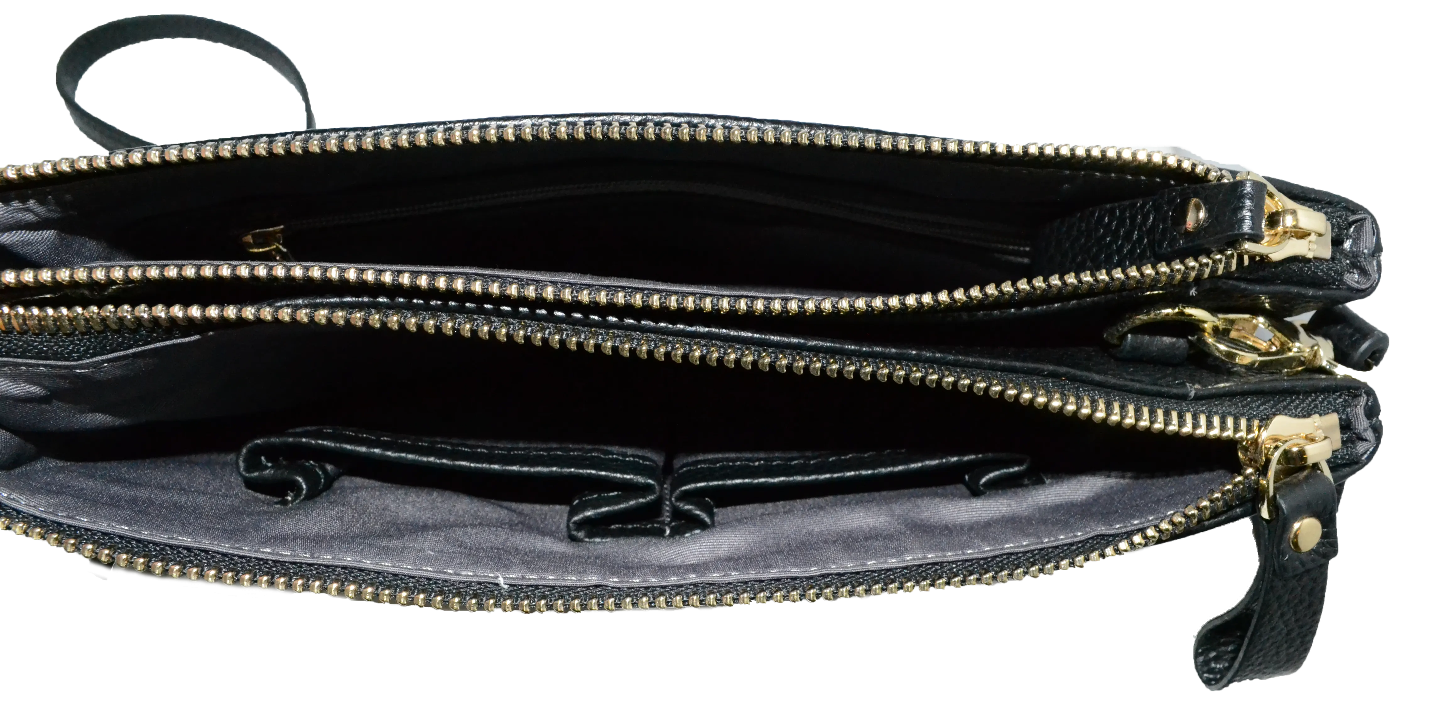 ST KILDA - Addison Road Black Genuine Leather Crossbody with black calf hair