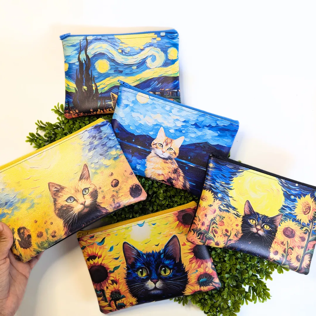 Starry Cat Zipper Bags