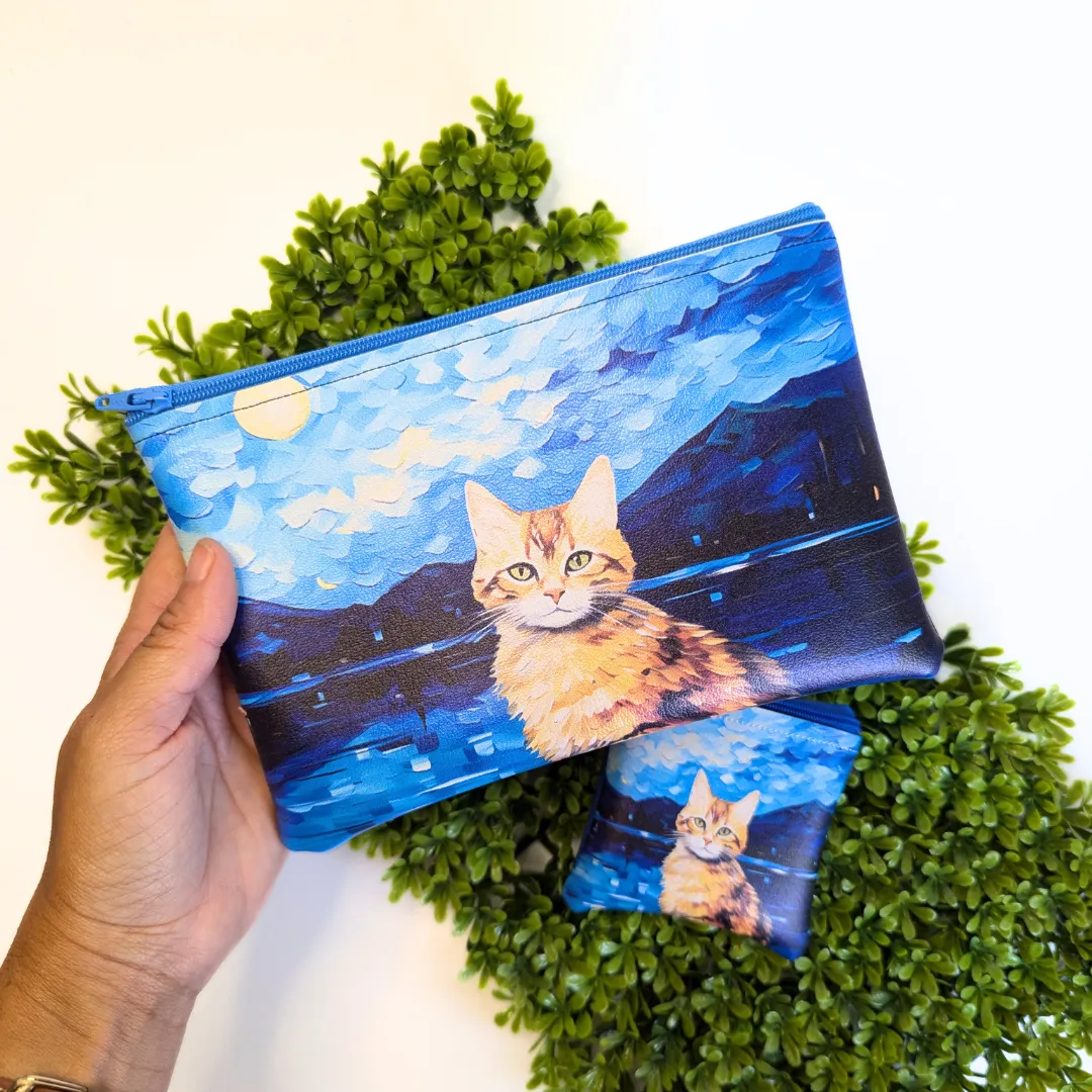 Starry Cat Zipper Bags