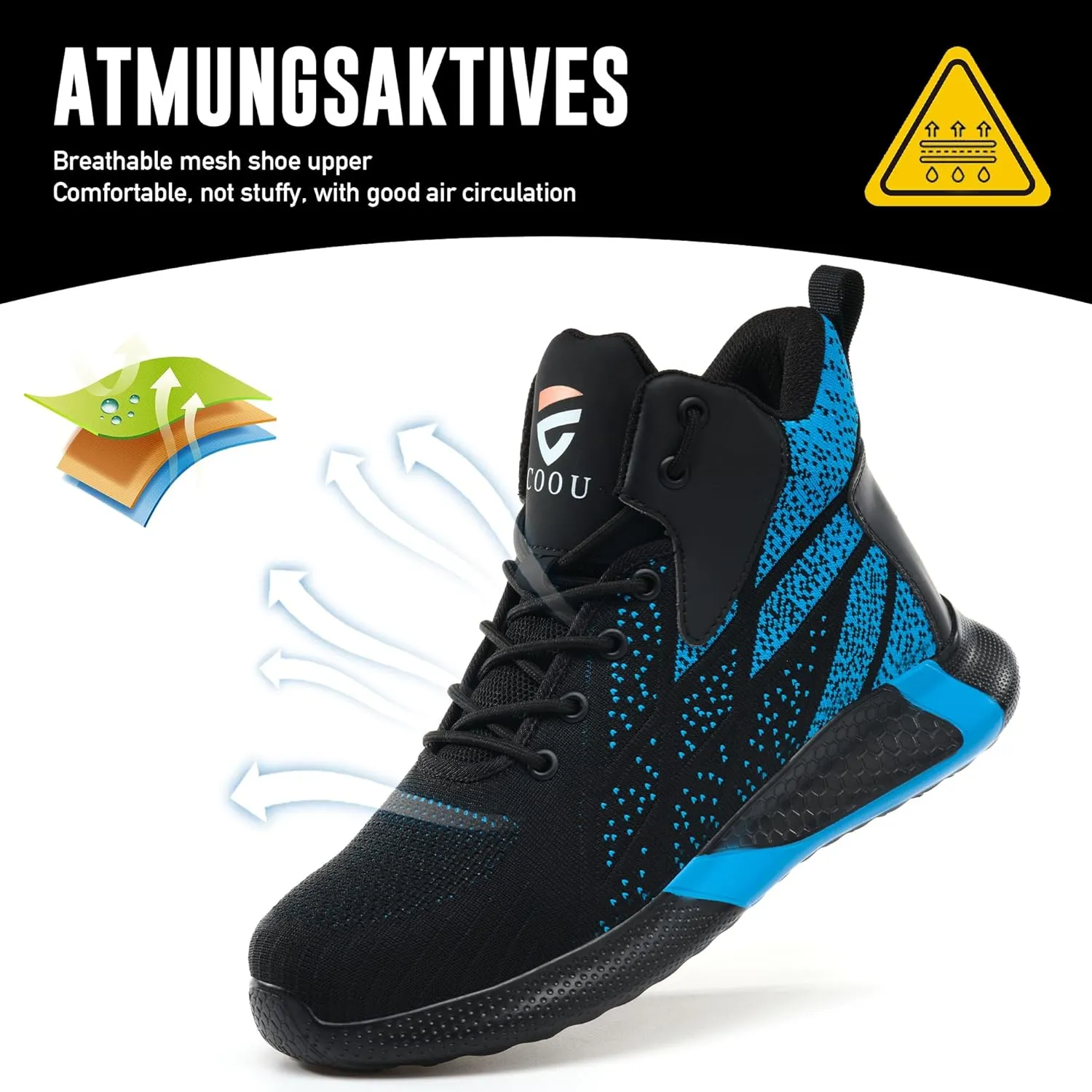 Steel Toe Shoes for Men Comfortable Safety Shoes Mid Cut Industrial Boot Slip Resistant Steel Toe Boots for Women