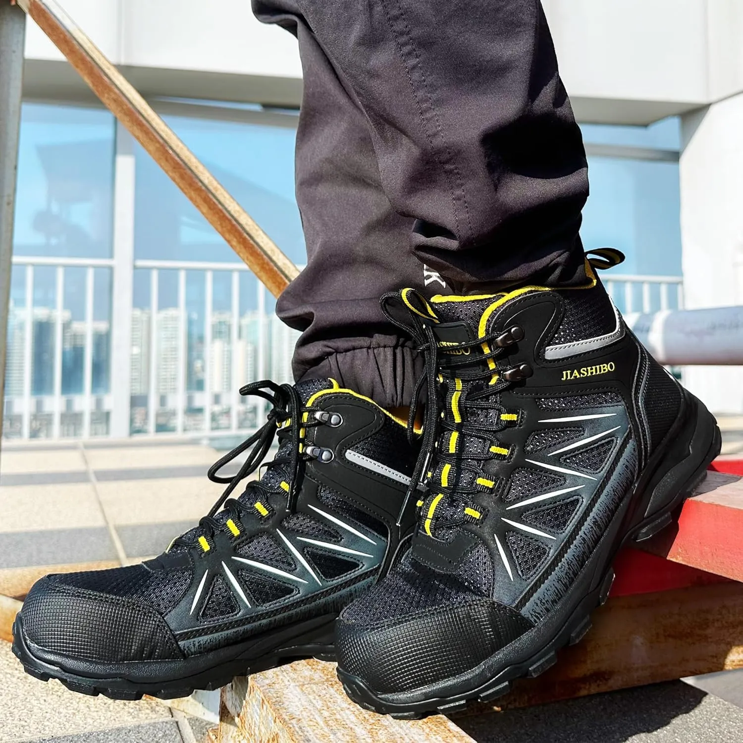Steel Toe Work Boots for Men Non Slip Puncture Proof Safety Work Shoes for Men with Indestructible Construction Comfortable Perfect for Outdoor Work, Hiking, Construction