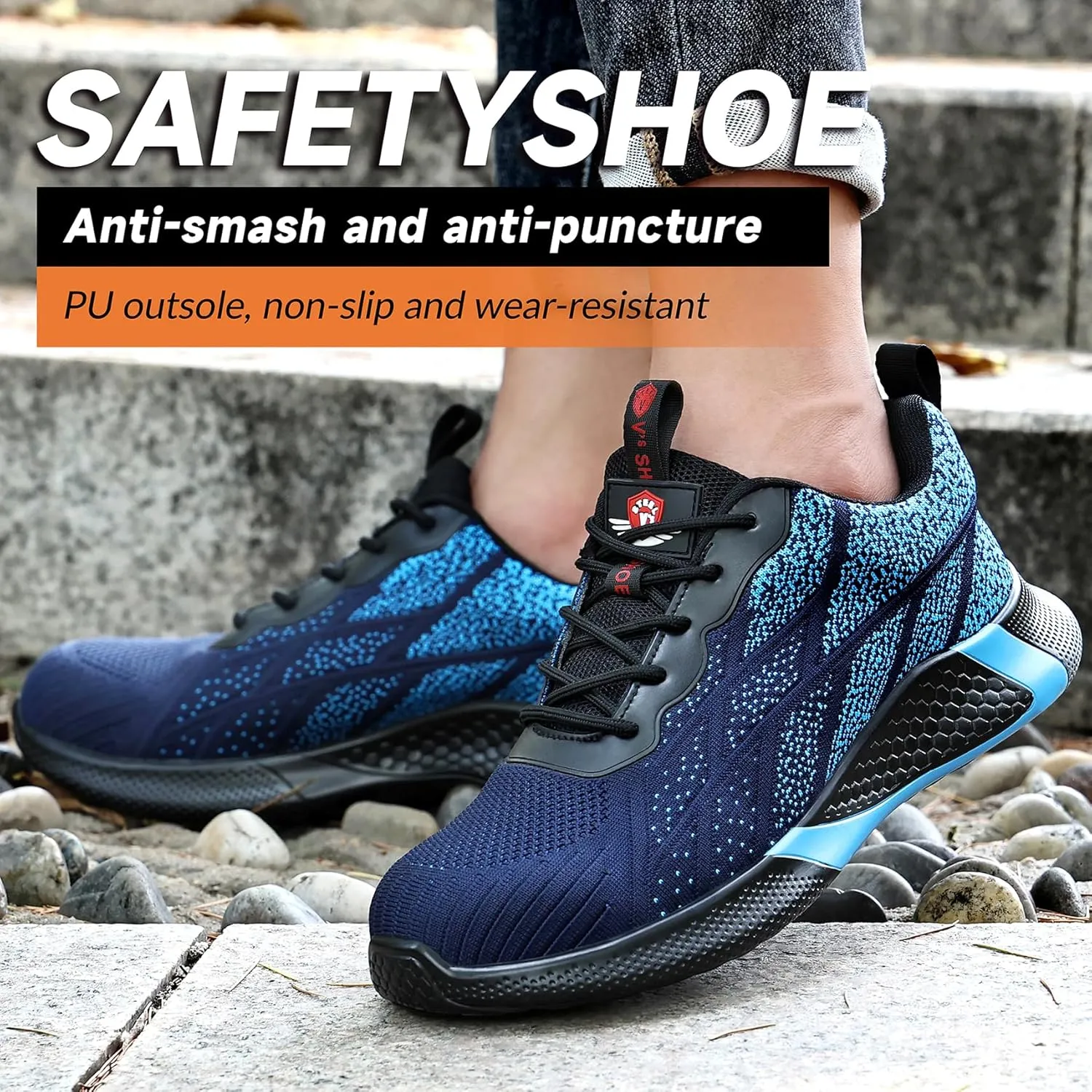 STEEL V's Men & Women Steel-Toe Work Shoes, Composite Toe, Lightweight, Breathable, Durable, Slip-Resistant, Arch Support, Oder Selector, Industrial Athlete, Zapatos de Seguridad para Hombres y Mujer