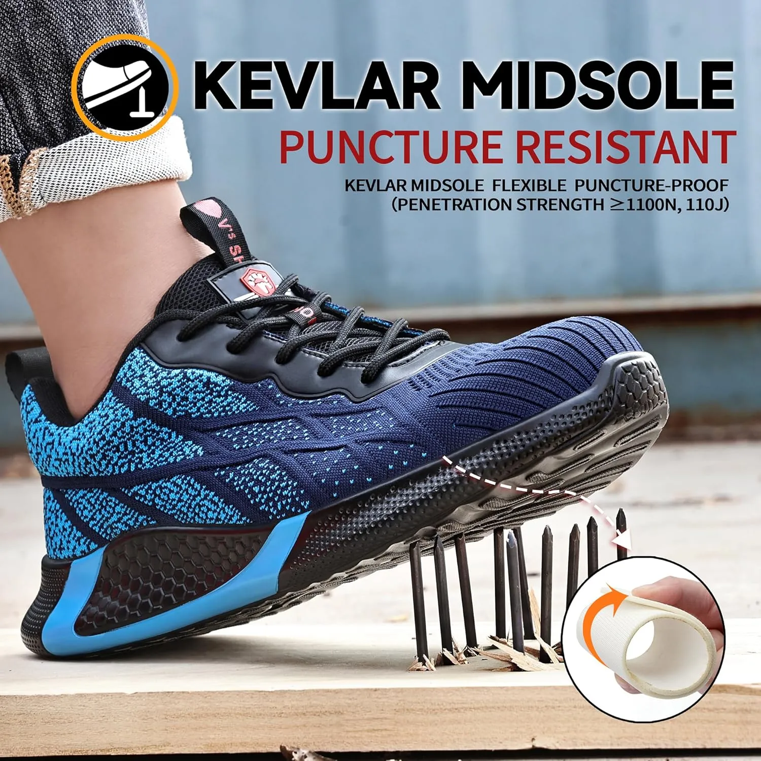 STEEL V's Men & Women Steel-Toe Work Shoes, Composite Toe, Lightweight, Breathable, Durable, Slip-Resistant, Arch Support, Oder Selector, Industrial Athlete, Zapatos de Seguridad para Hombres y Mujer