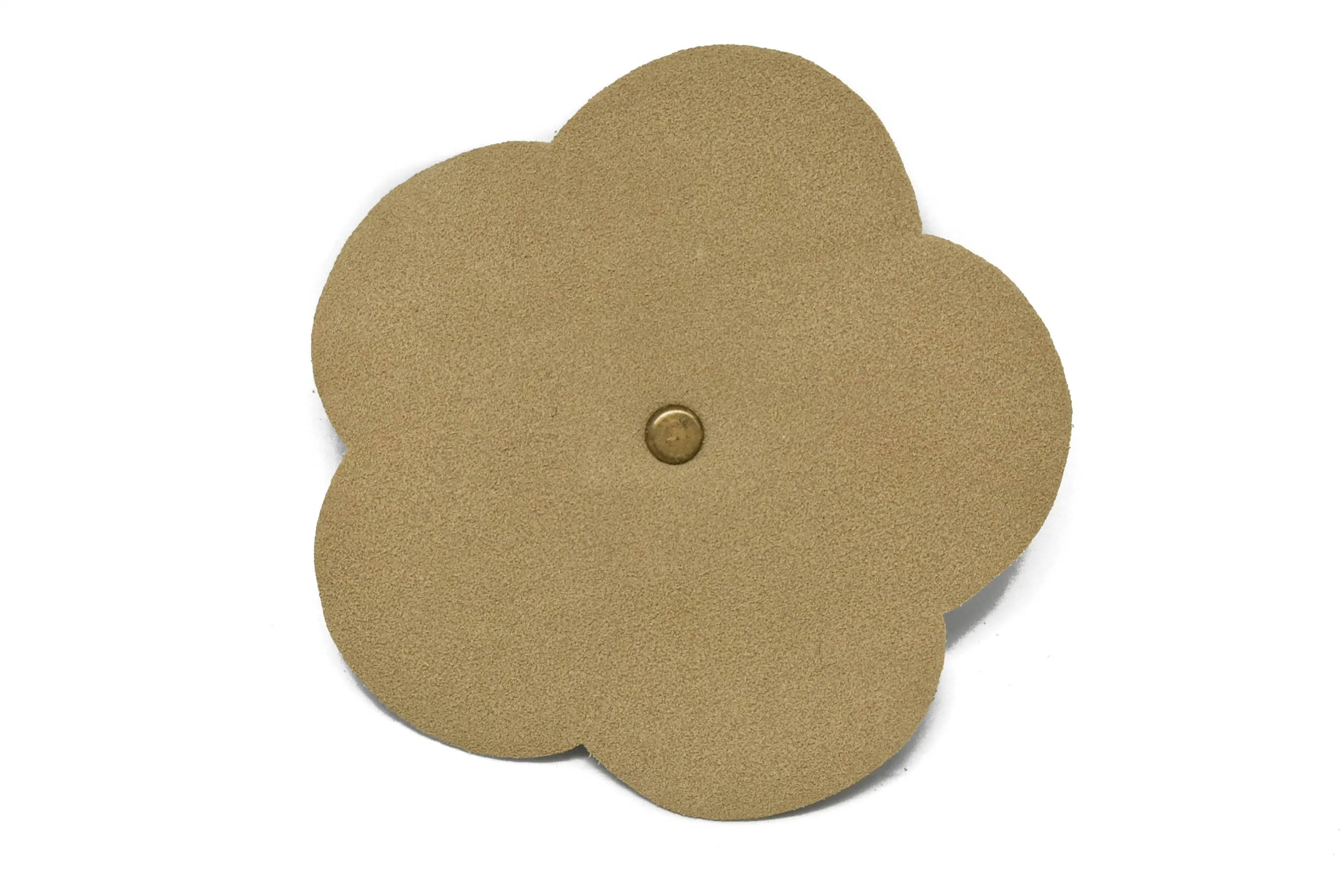 Suede Flower with Charm Applique 3.88" - 1 Piece