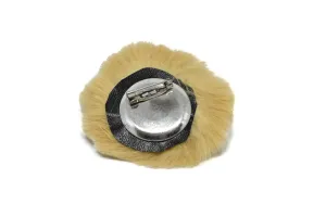 Suede Flower with Charm Applique 3.88" - 1 Piece
