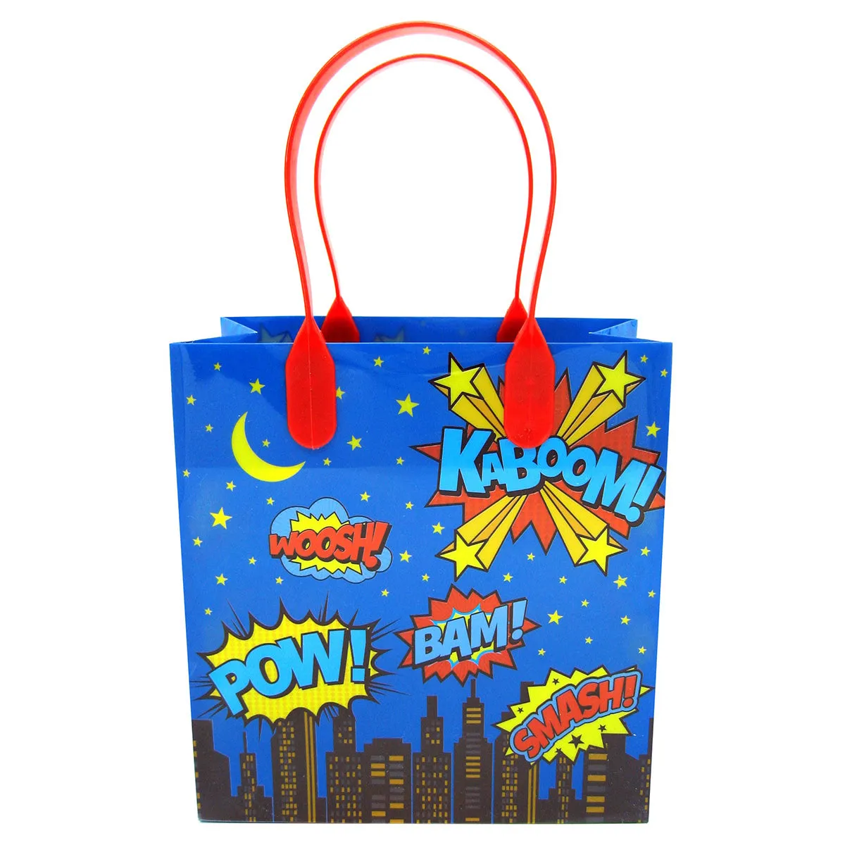 Superhero Text Party Favor Bags - Set of 6 or 12