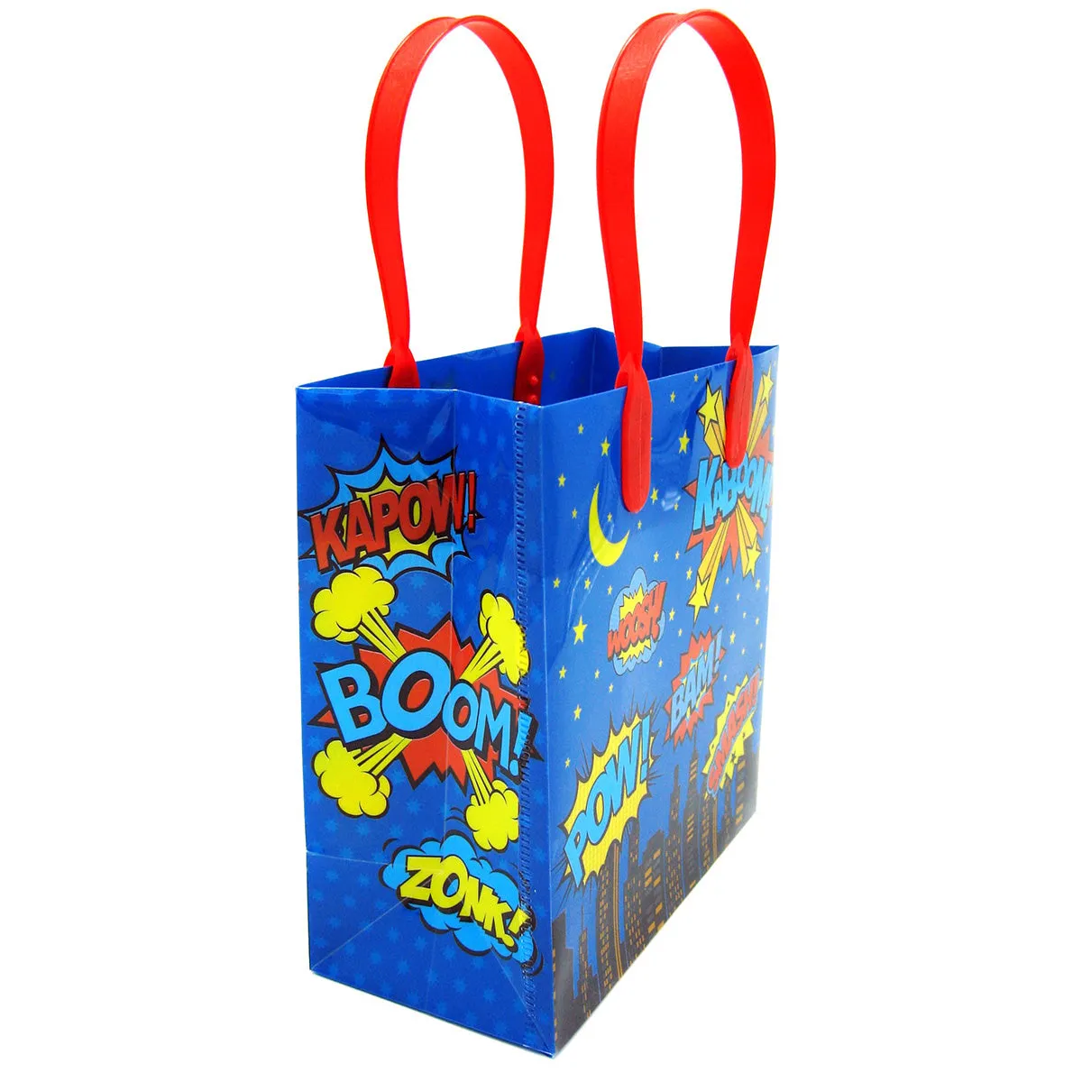 Superhero Text Party Favor Bags - Set of 6 or 12