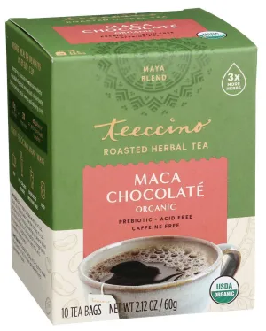 Teeccino Roasted Herbal Tea Maca Chocolate Organic 10ct