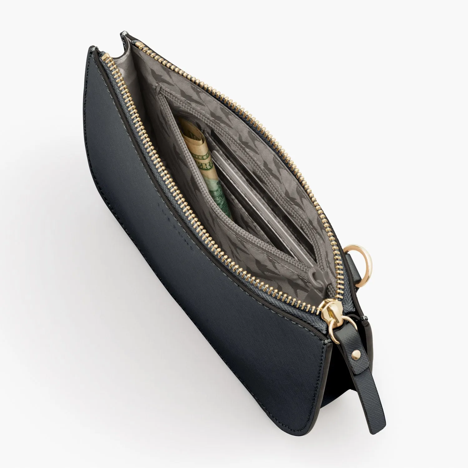 The Waverley 2 - Saffiano Leather - Dark Grey / Gold / Grey