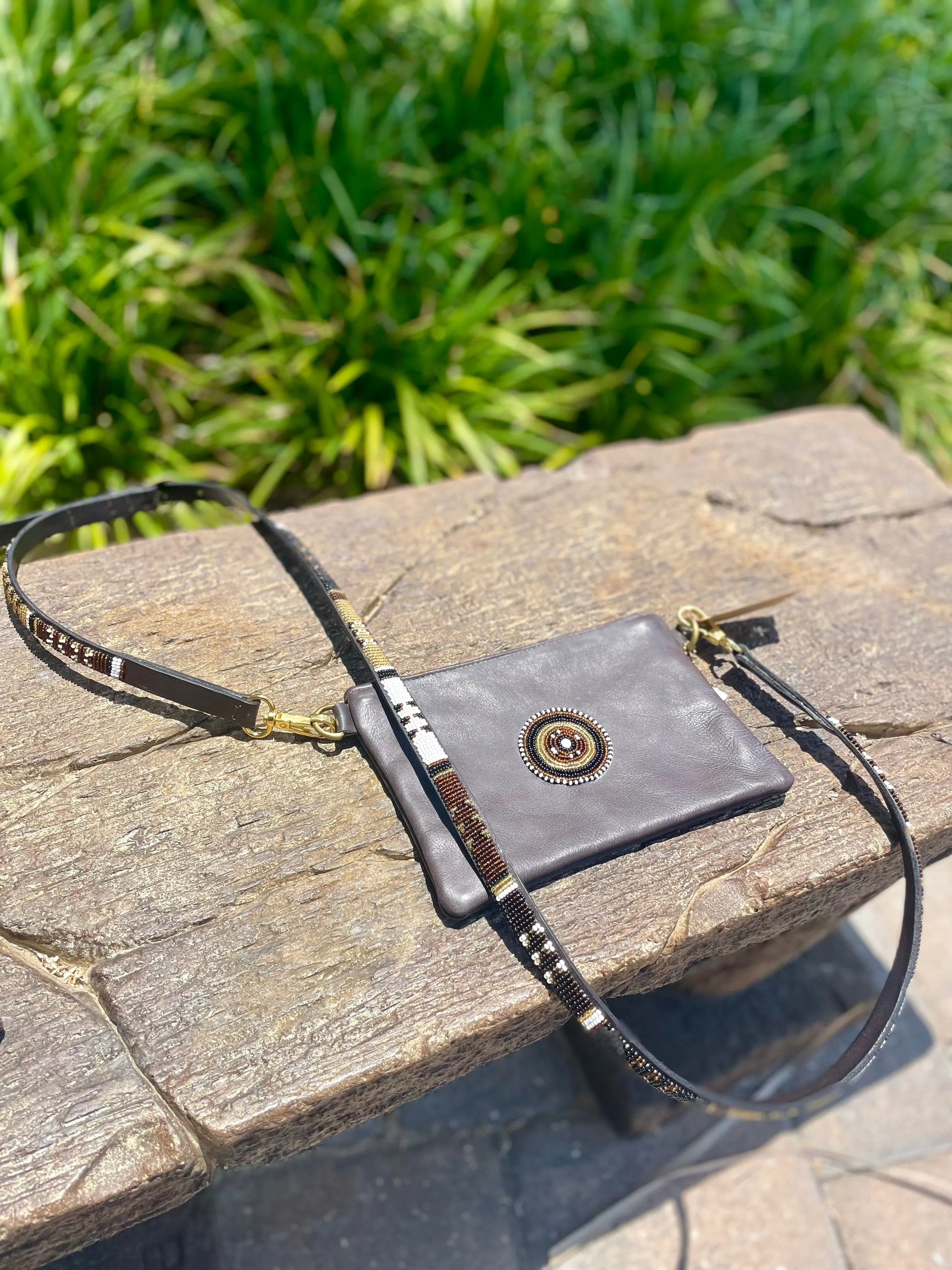 TKC Small Crossbody Purse - Brown Leather