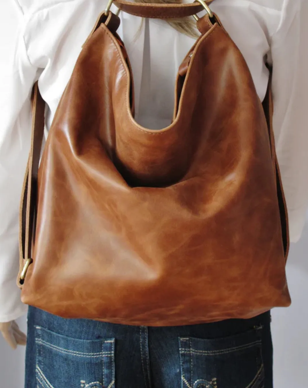 Travelling Midi Backpack: Brown Vintage