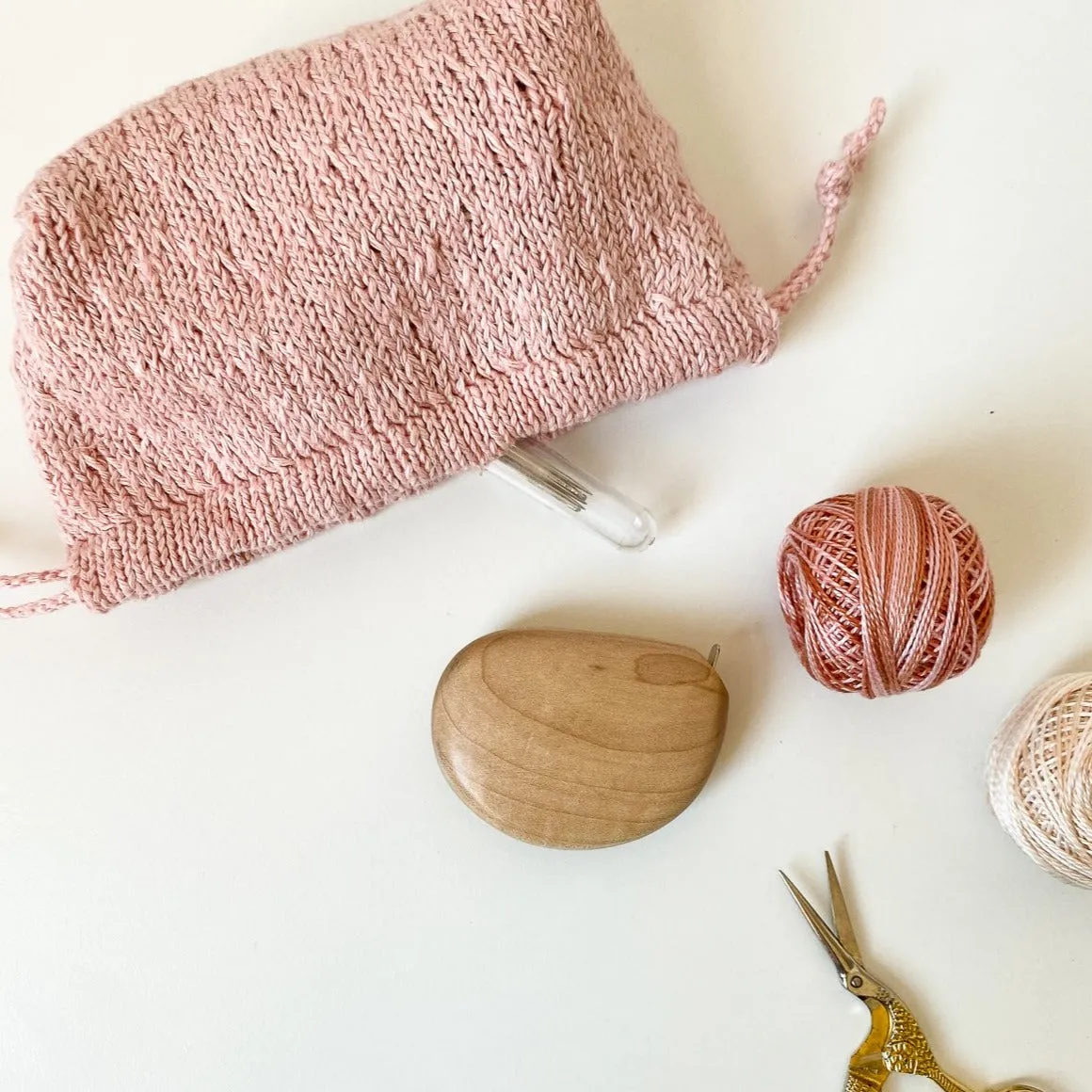 Trellis Stitch Drawstring Bag Set Kit