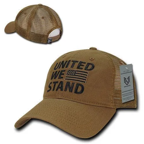 United We Stand USA Flag Patriotic Relaxed Fit Trucker Cotton Baseball Caps Hats