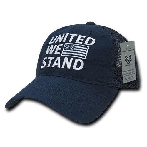 United We Stand USA Flag Patriotic Relaxed Fit Trucker Cotton Baseball Caps Hats