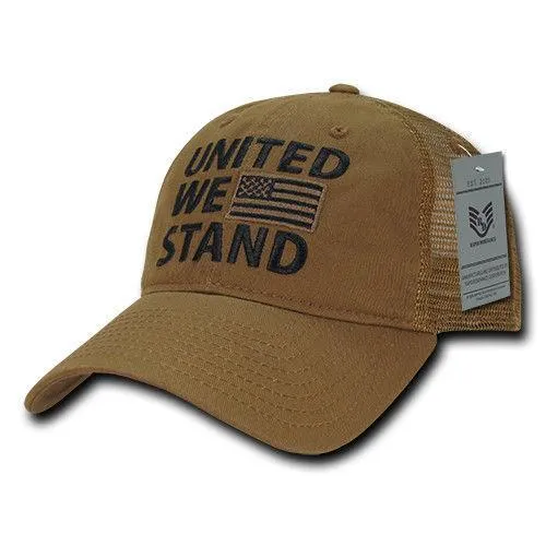 United We Stand USA Flag Patriotic Relaxed Fit Trucker Cotton Baseball Caps Hats