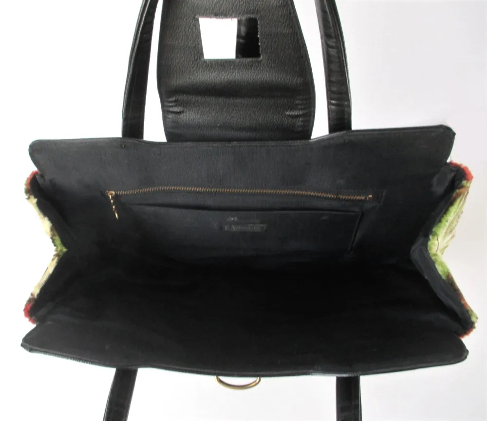 Vintage 60s Big Fluffy Carpet Bag Handbag