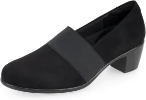 VJH confort Womens Heeled Shoes, Comfortable Elastic Low Block Chunky Heels Pumps