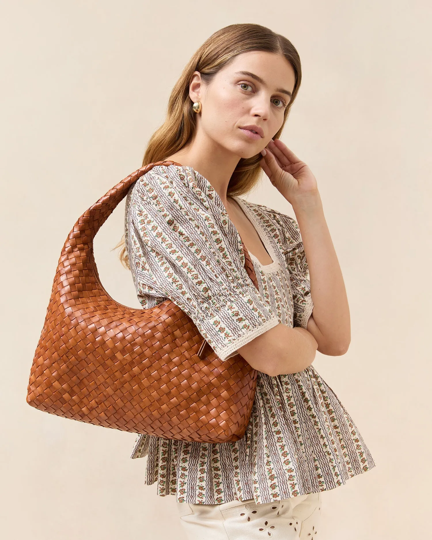 Willow Timber Woven Leather Hobo