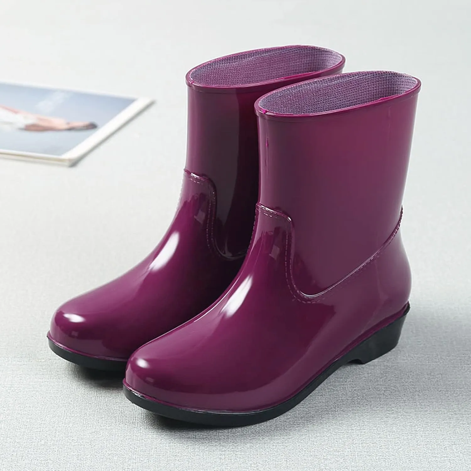 Women Shoes Short Rain Boots For Womens Ankle Rainboot Slip Garden Boot Rubber Shoes Short Dress Boots Men