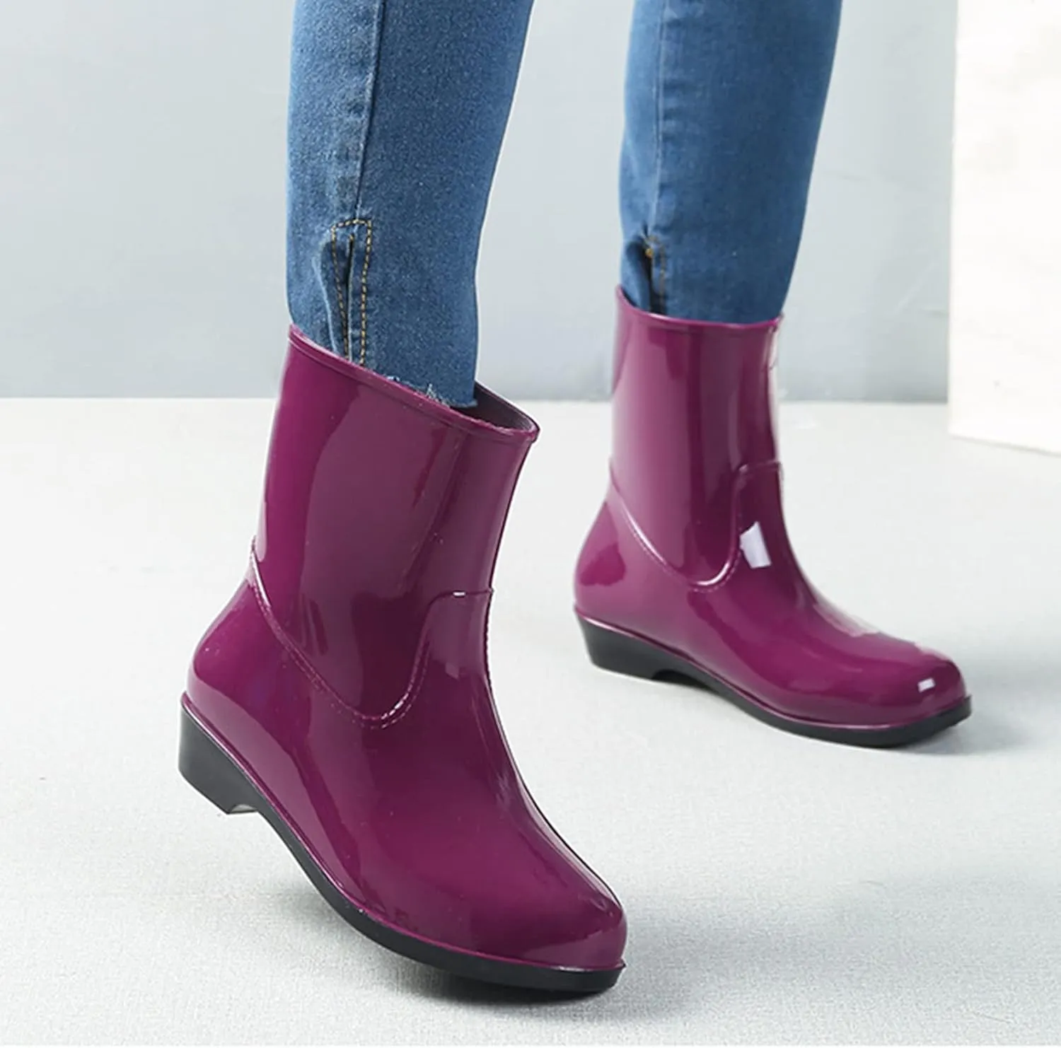 Women Shoes Short Rain Boots For Womens Ankle Rainboot Slip Garden Boot Rubber Shoes Short Dress Boots Men