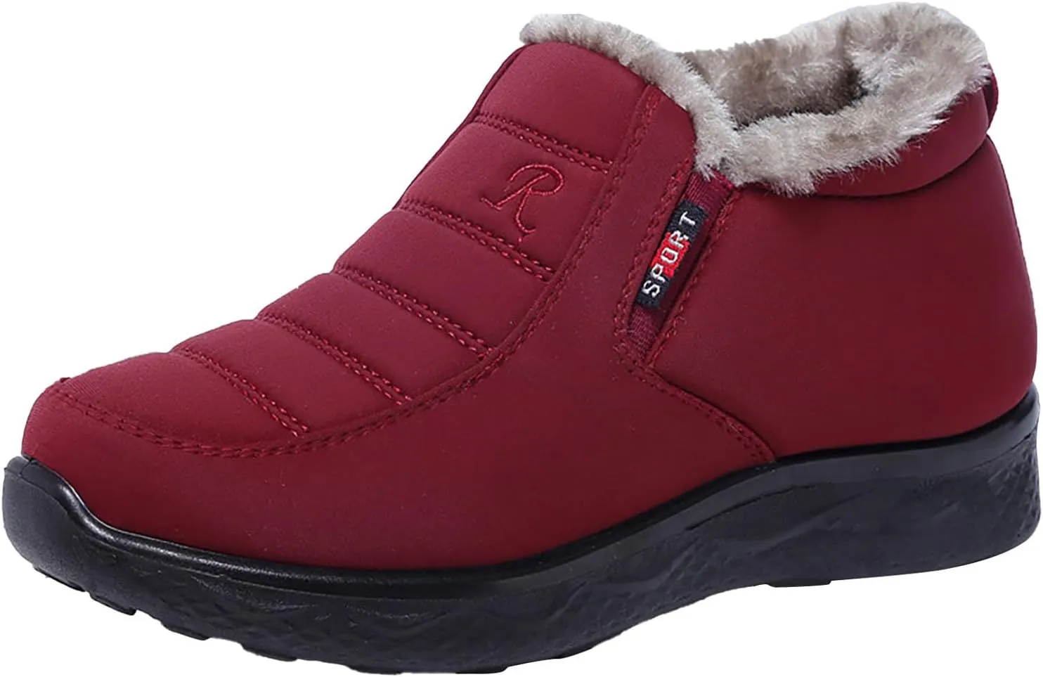 Women Snow Boots Waterproof Winter Boots Non Slip Fully Fur Booties Casual Slip on Ankle Boots Thickening Winter Shoes Walking Hiking Booties
