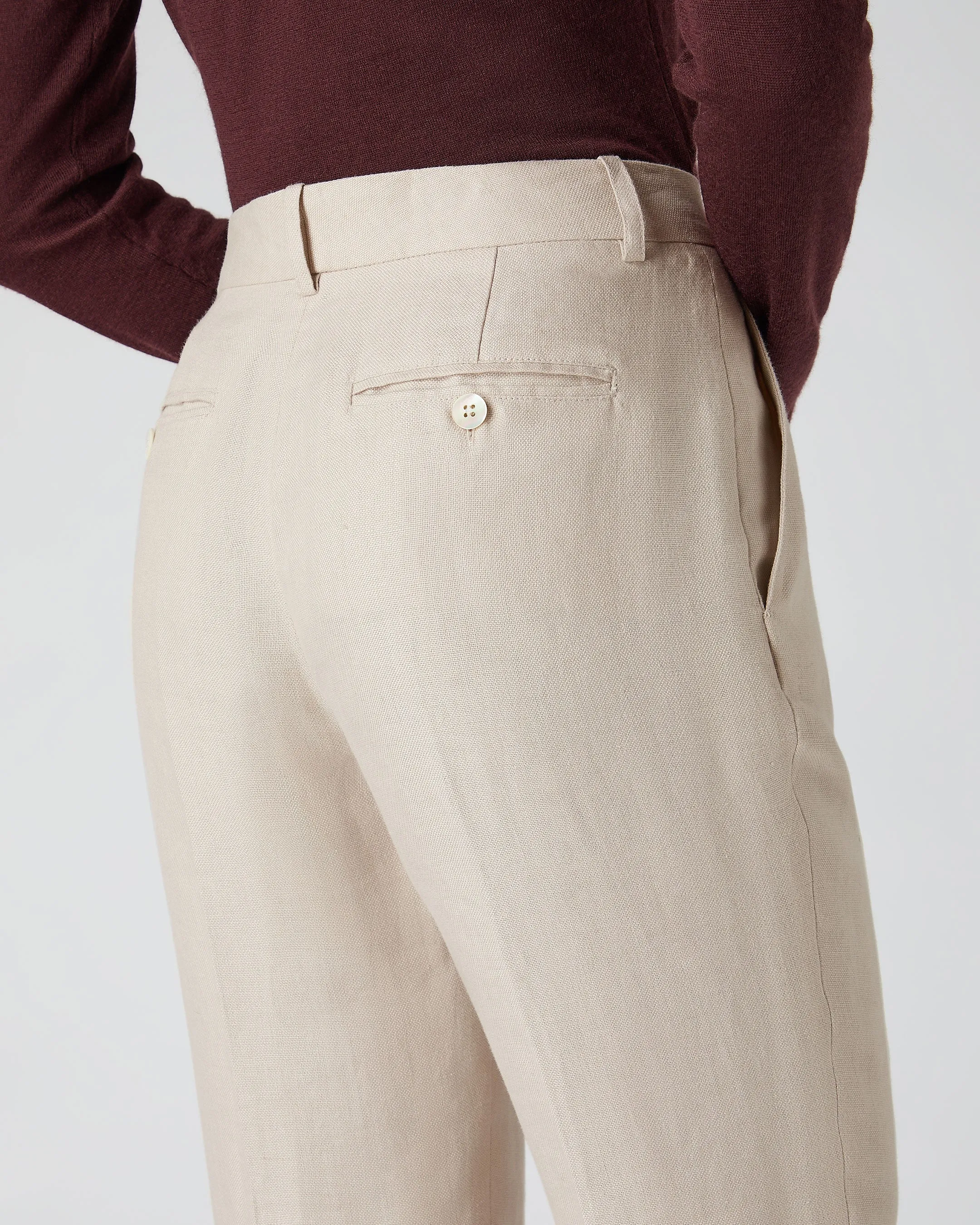 Women's Harper Crop Linen Trouser Oat Brown