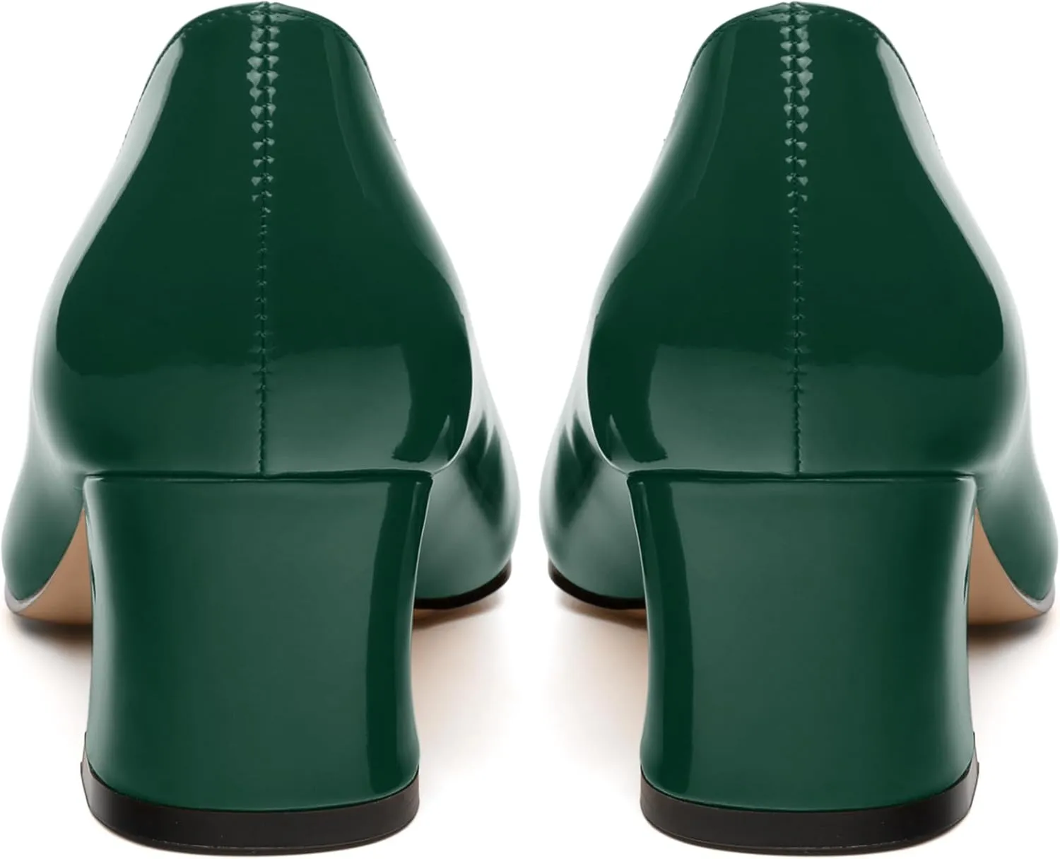 Women's Pumps, Low Chunky Heels, Pointed Toe Slip On Womens Dress Shoes for Wedding and Office, Solid Pump
