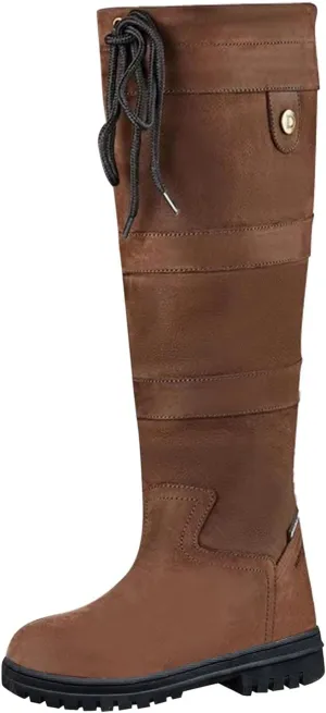 Womens Snow Boots Knee High Waterproof Winter Boots Non-slip Warm Fur Booties Casual Slip on Ankle Boots Thickening Winter Shoes Walking Hiking Booties