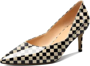 Zamikoo Low Kitten Heel Pumps for Women, Pointed Toe Slip on Heel Pumps, D'Orsay Heels Dress Shoes for Ladies Office Wedding Party 2.5 Inches